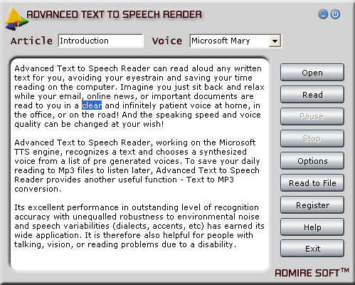 Advanced Text to Speech Reader Screenshot
